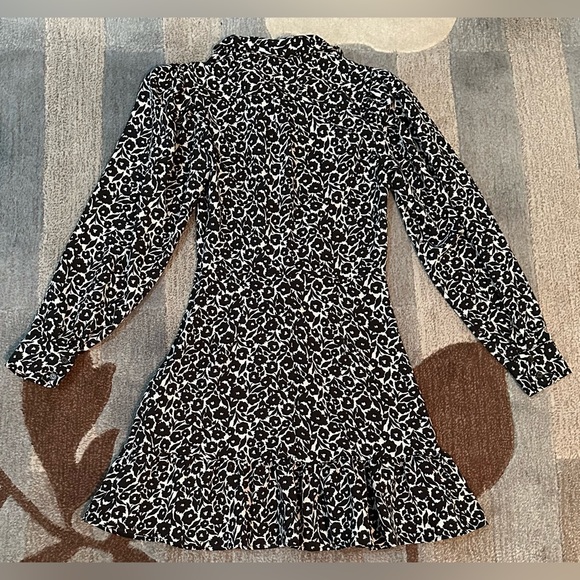 TopShop Long Sleeveless Floral Button Front A-line Mini Dress w Front Waist Ties - Picture 7 of 9